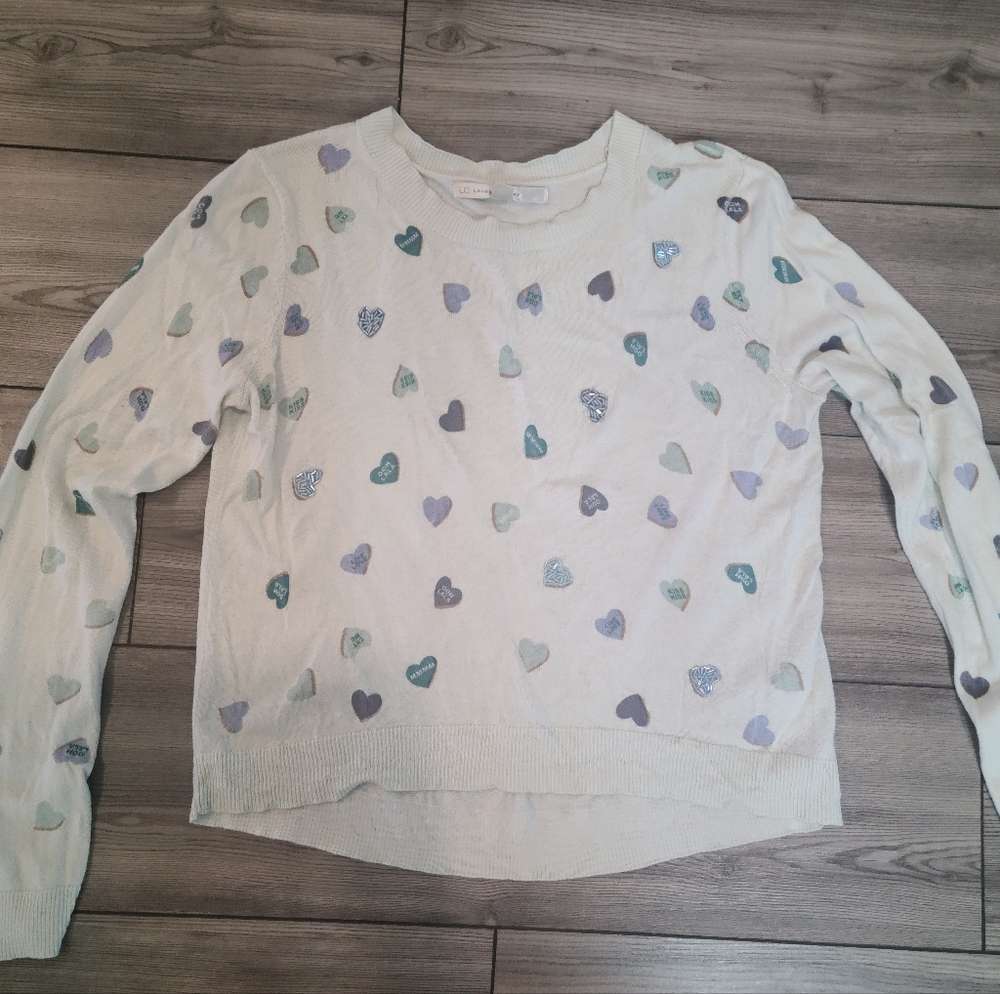 Heart sweater Valentines sweater heart candy sweater mint sweater